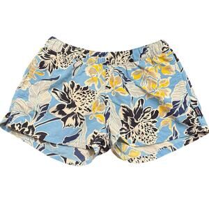 Patagonia Women’s blue yellow floral baggie shorts Size M